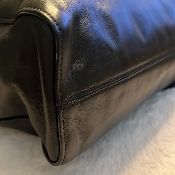 Prada Black All Calf Leather Buckle Two Way Tote - Picture 7 of 14